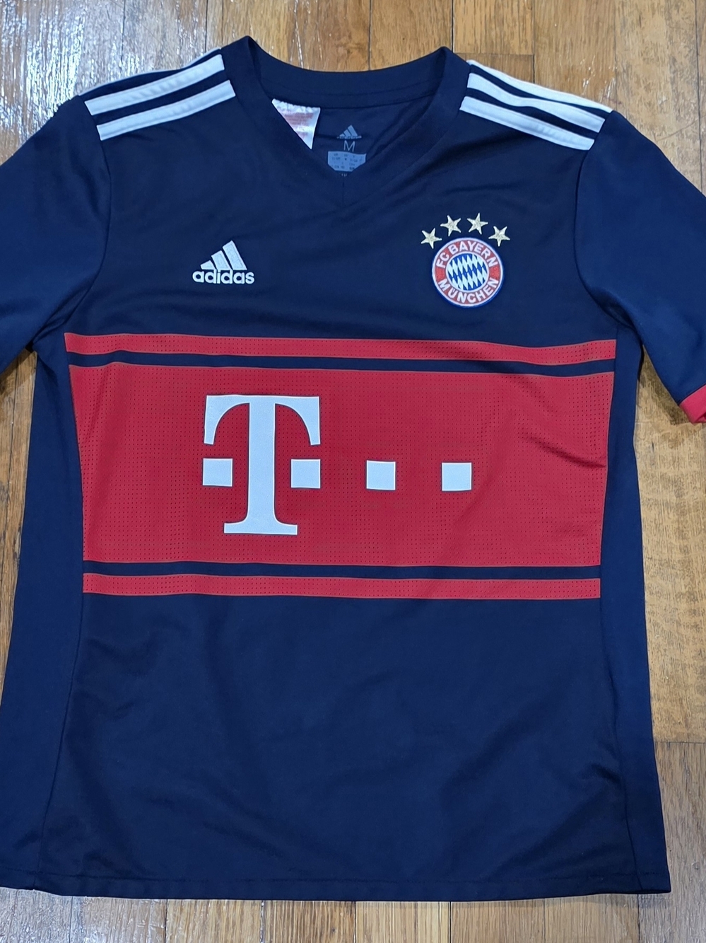 Adidas Bayern Munich Kids Navy and Red Replica Soccer Jersey Size Medium
